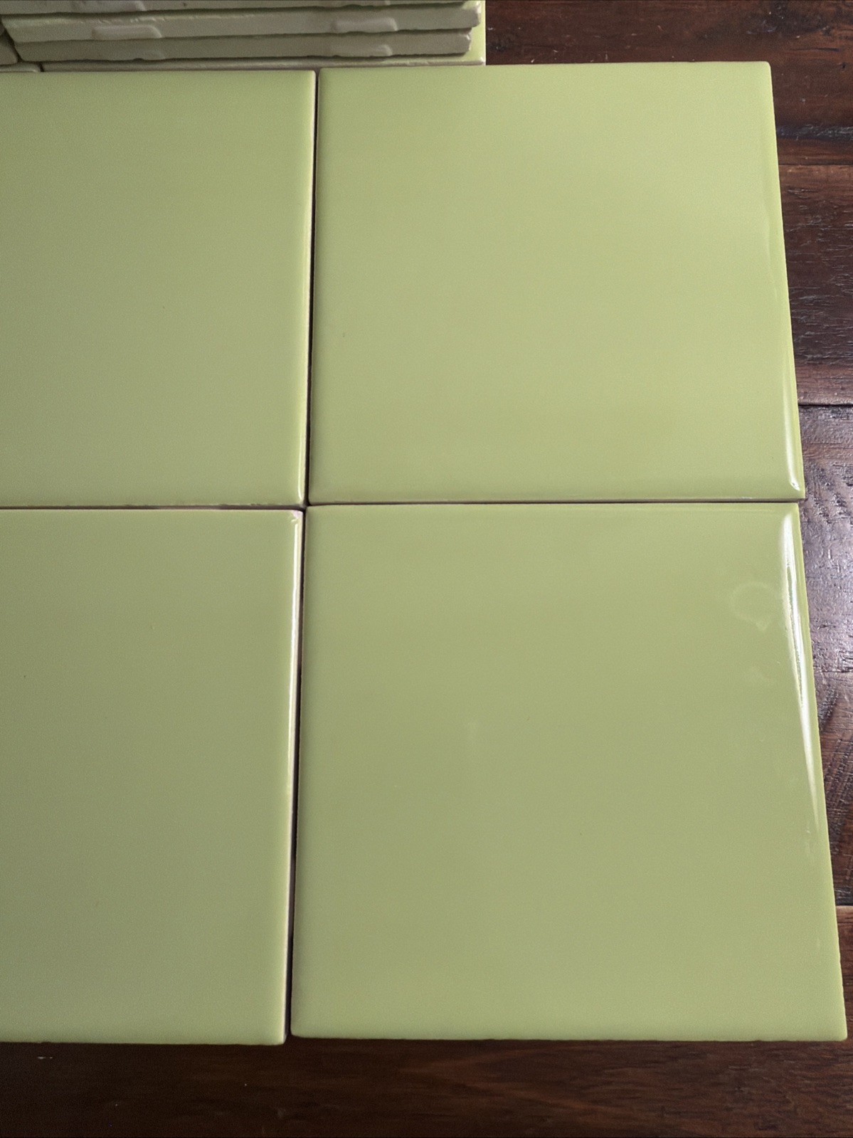 Lot Of 10 Vintage Green Tile Bathroom Replacement Craft Made In USA