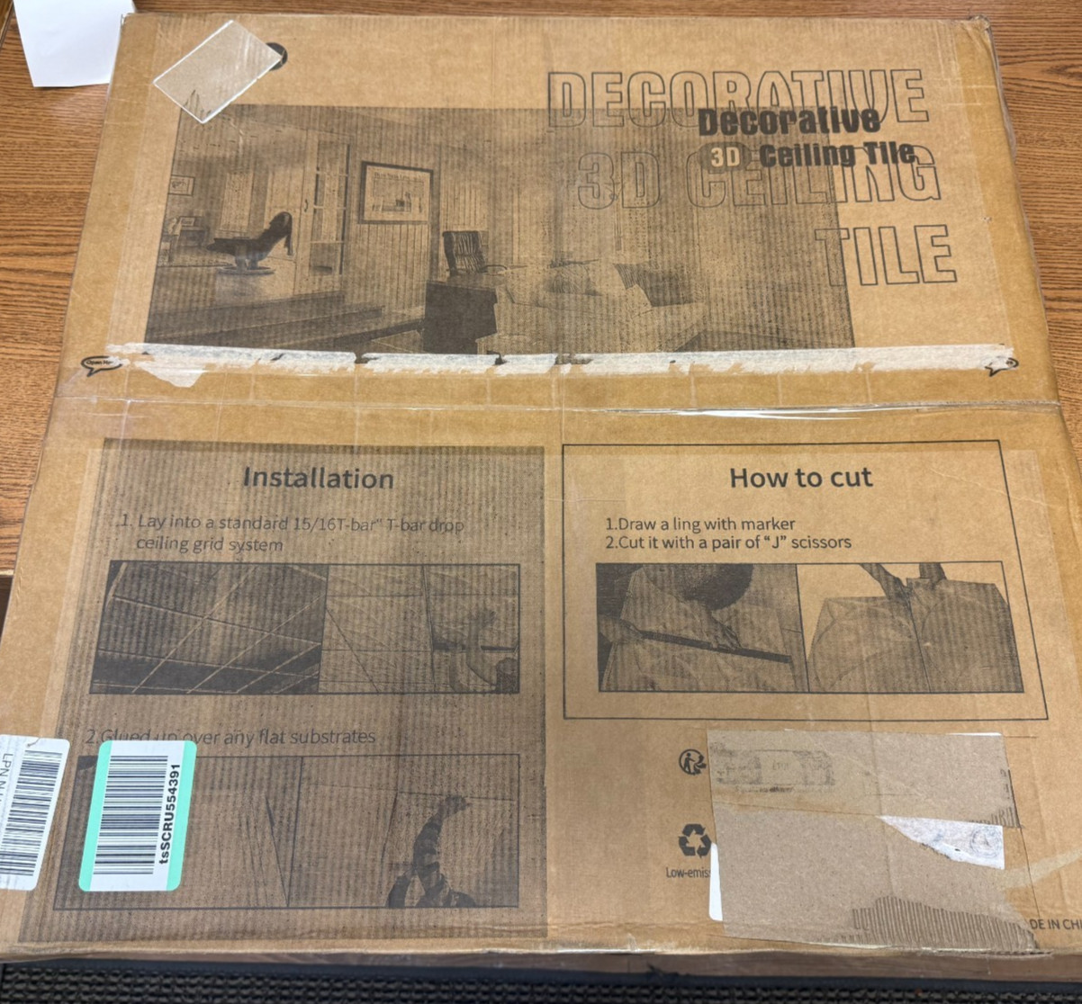 PVC Ceiling Tiles, 2’x2′ Plastic Sheet in White 12-Pack Glue Down