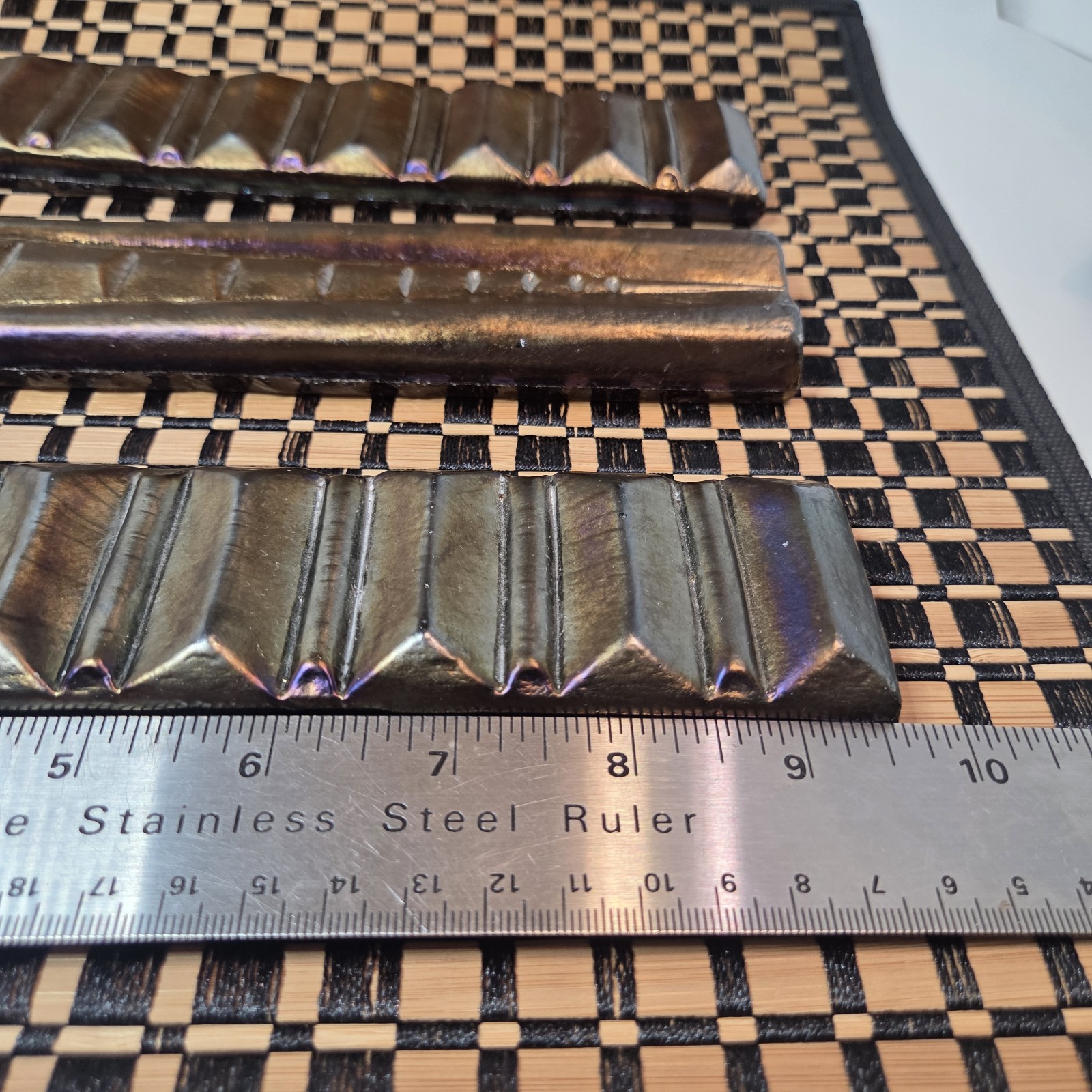 Oceanside Glass Tiles (6) Iridescent Vanishing Point Liner Crafting/Glasswork