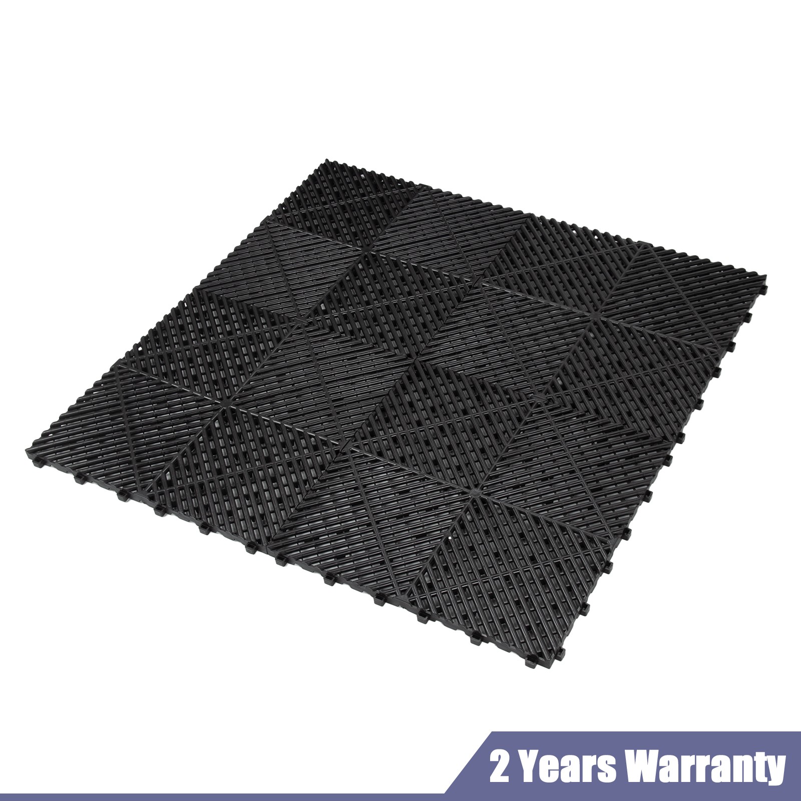50 Packs 15.75″x15.75” Interlocking Garage Floor Tiles Vented Water Drainage
