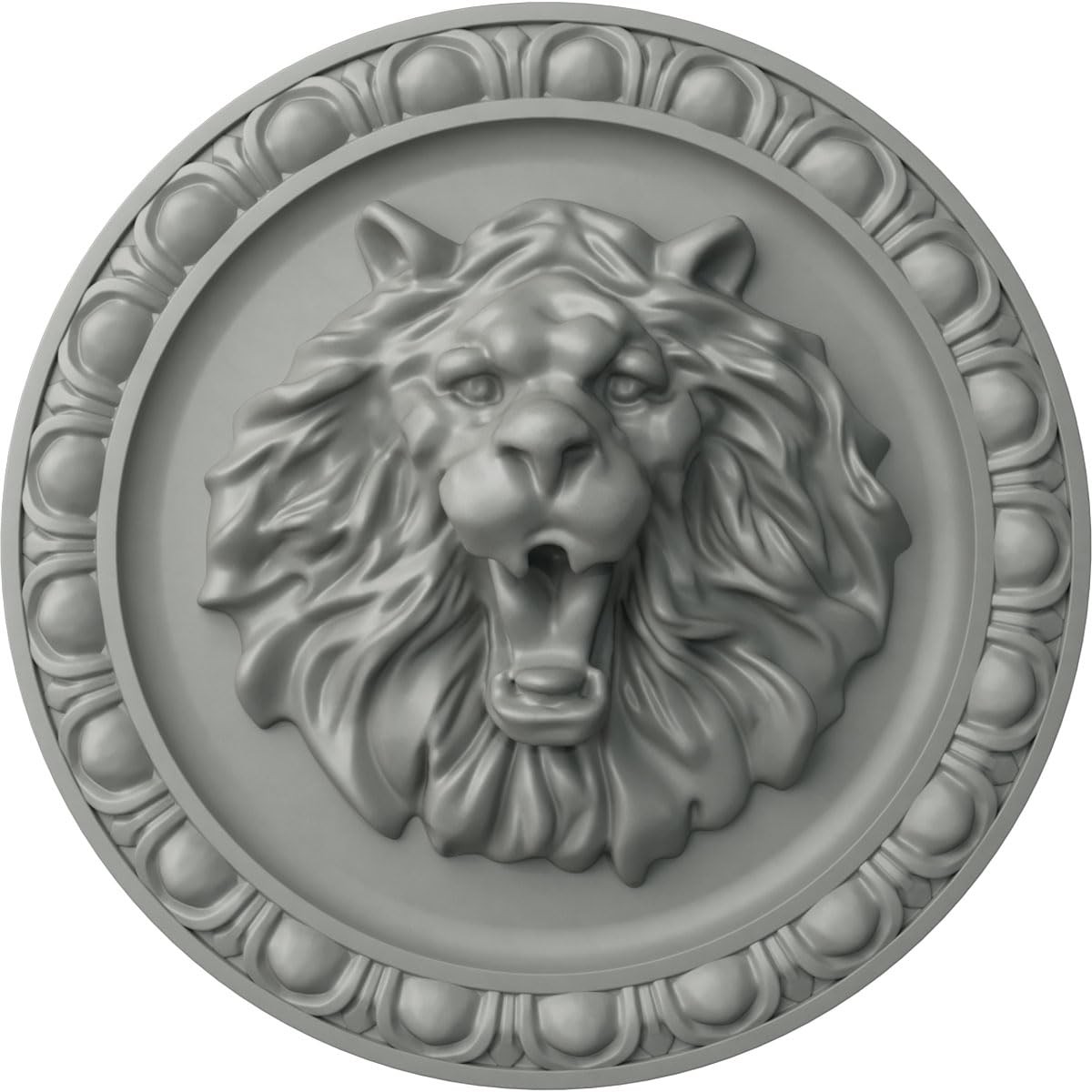 Primed ROS08X08LI Lion Rosette Decorative Applique Hardware 7 3/4×2 Inch