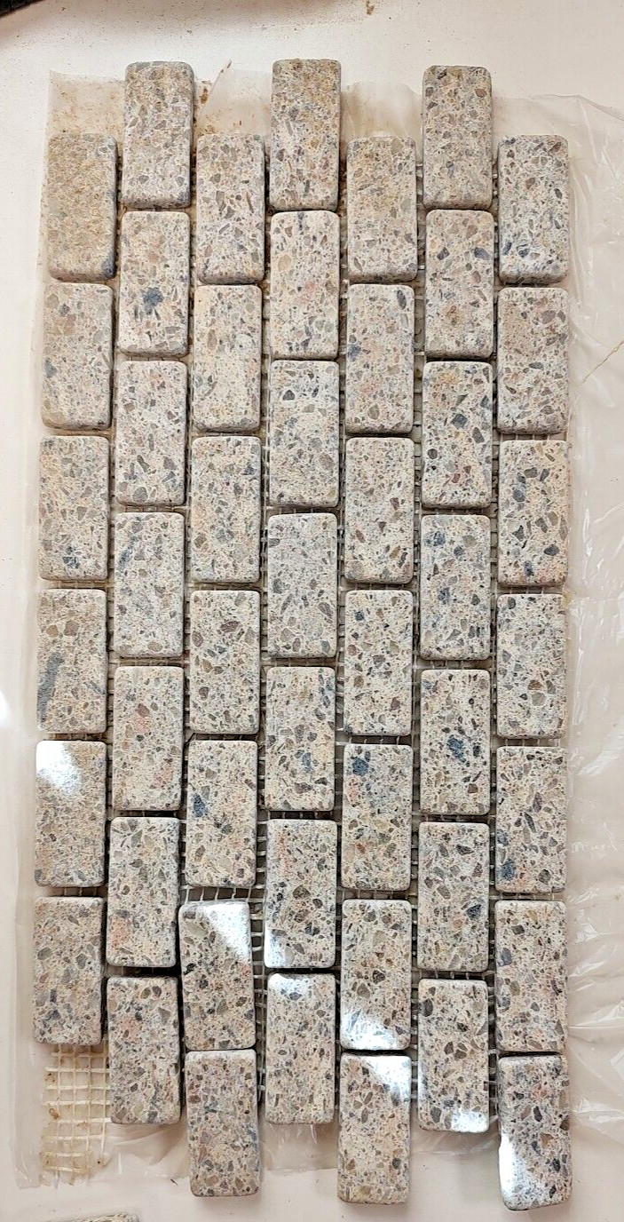 2 Silestone quartz mosaic tile sheets 6″ x 13″