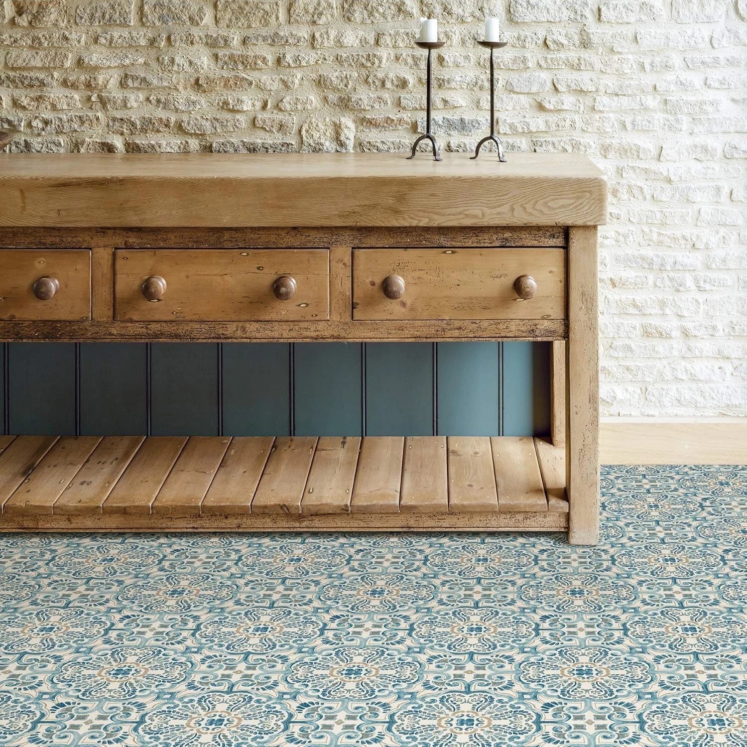 Transform Your Floors with Durable Blue Peel & Stick Vinyl Tiles – 10 Tiles
