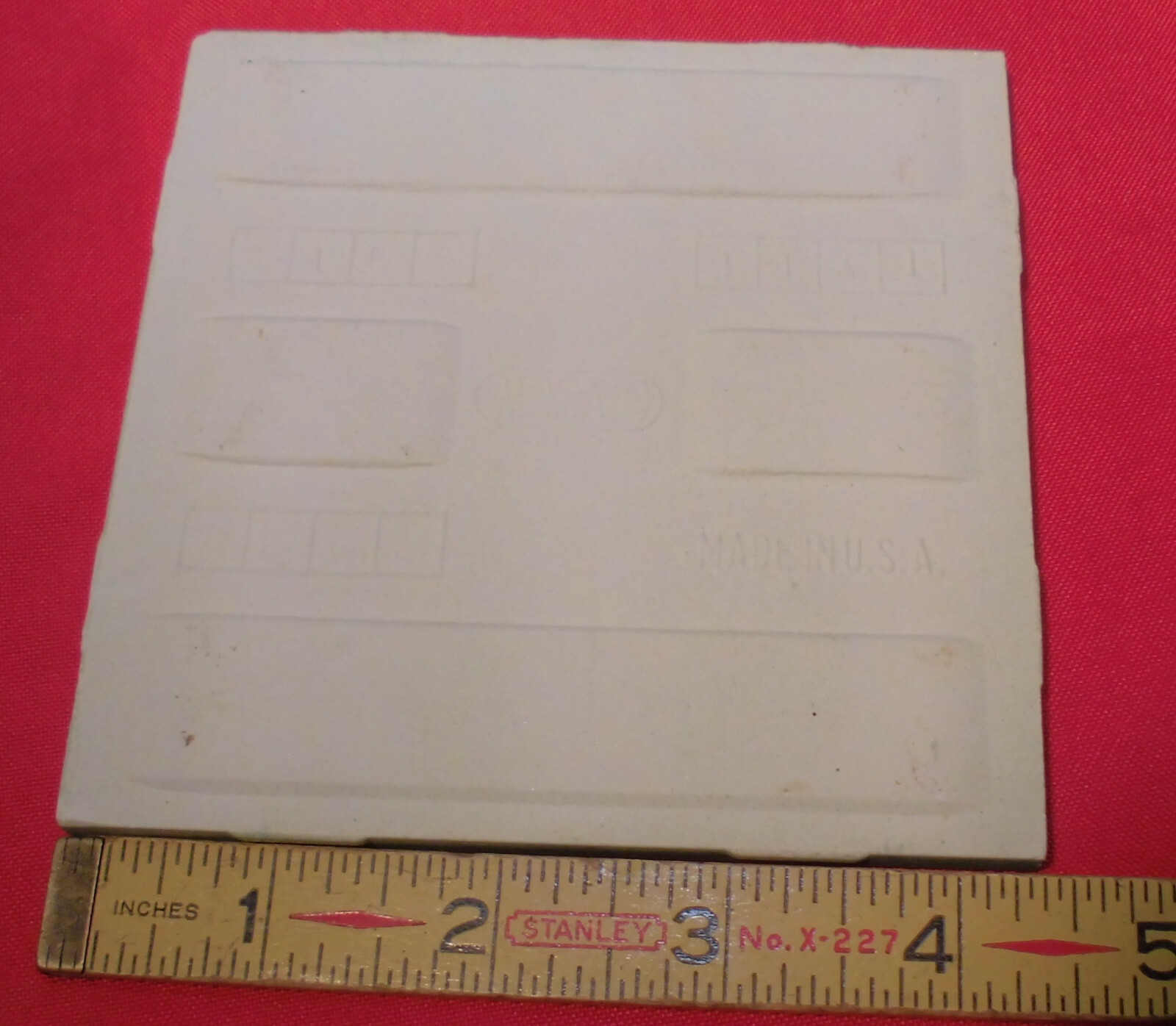 1 pc. *Dark Sea Spray Green* Matte Ceramic Tile 4-3/8″ by The Mosaic Co. “NOS”