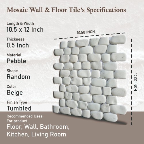 Strip White Natural Stone Mosaic Wall & Floor Tile ($12.71/SqFt)