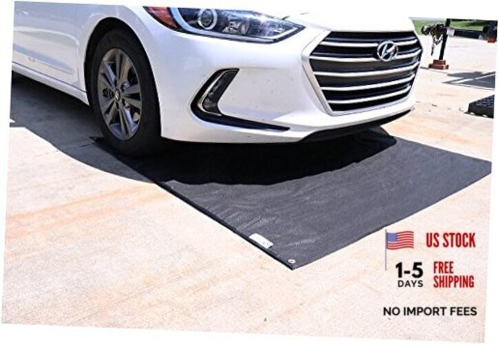 by New Pig – Oil Mats for Garage 5′ x 5′ Black Car Containment Mat for Driveway