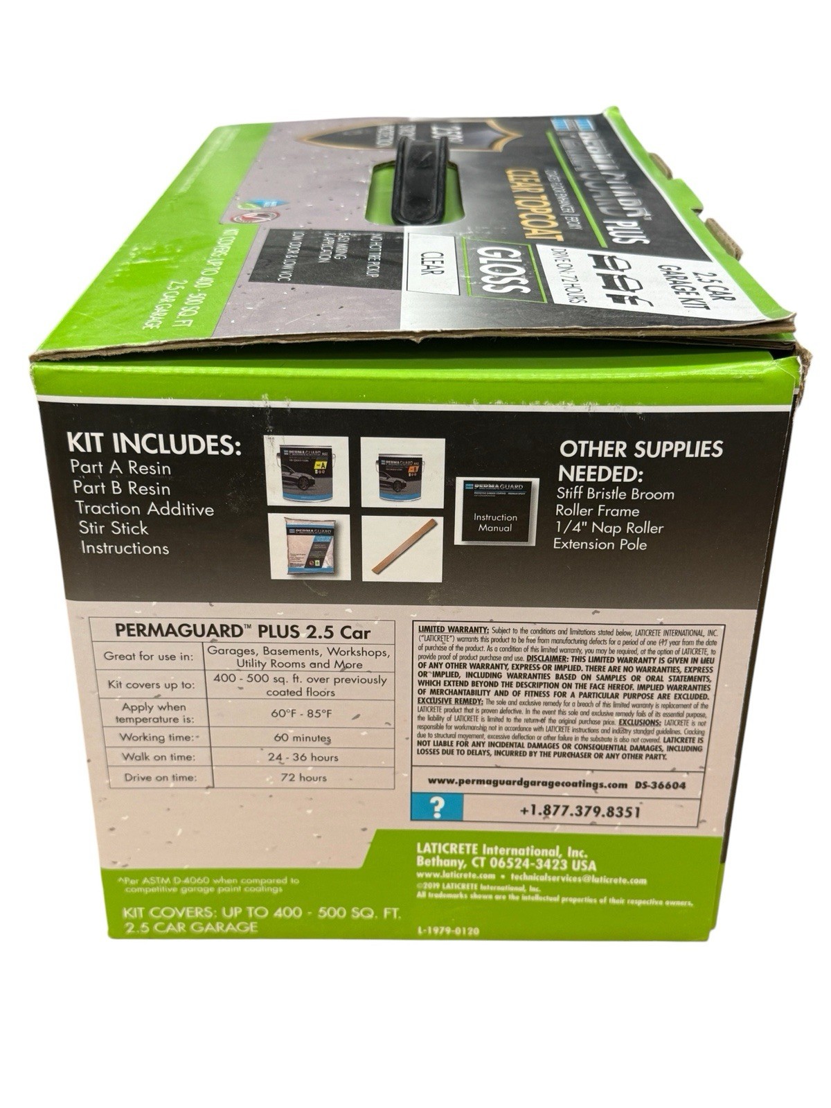 Garage Floor Epoxy Clear Topcoat Kit Gloss 400-500 Sq Ft PermaGuard Plus NEW