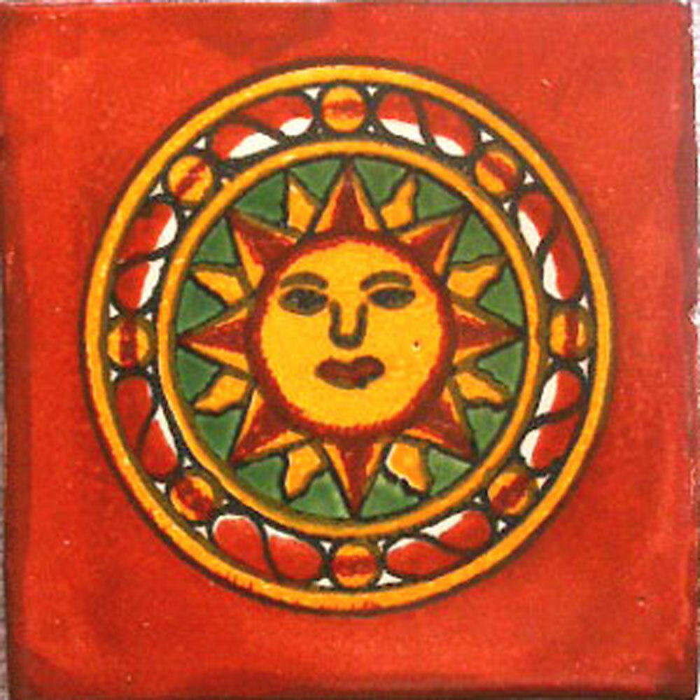 #C058) Mexican Tile sample Ceramic Handmade 4×4 inch, GET MANY AS YOU NEED !!
