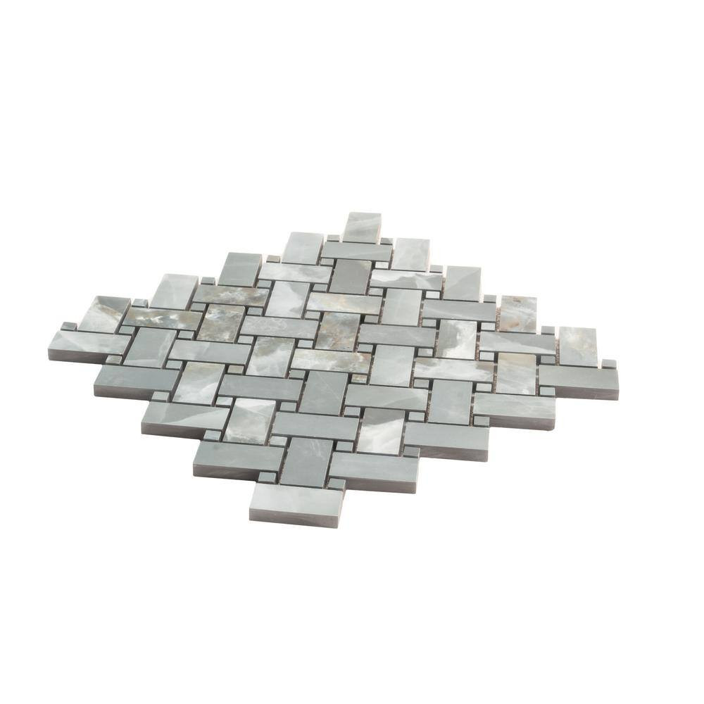 Splendor Green 11.81 In. X 11.81 In. Matte Porcelain Mosaic Wall and Floor Tile