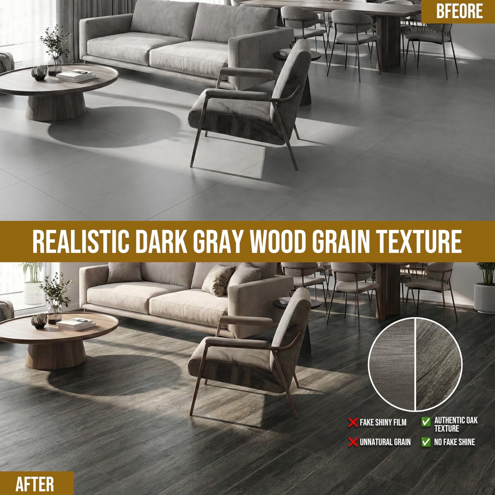 Waterproof Peel and Stick Floor Tile, 54 Sq.Ft Dark Grey Vinyl Flooring | 36 …