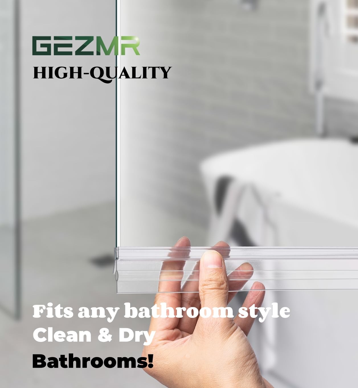 GEZMR 2-Pack Frameless Shower Standard – 3/8 inch (10mm) – 20mm Gap, Clear