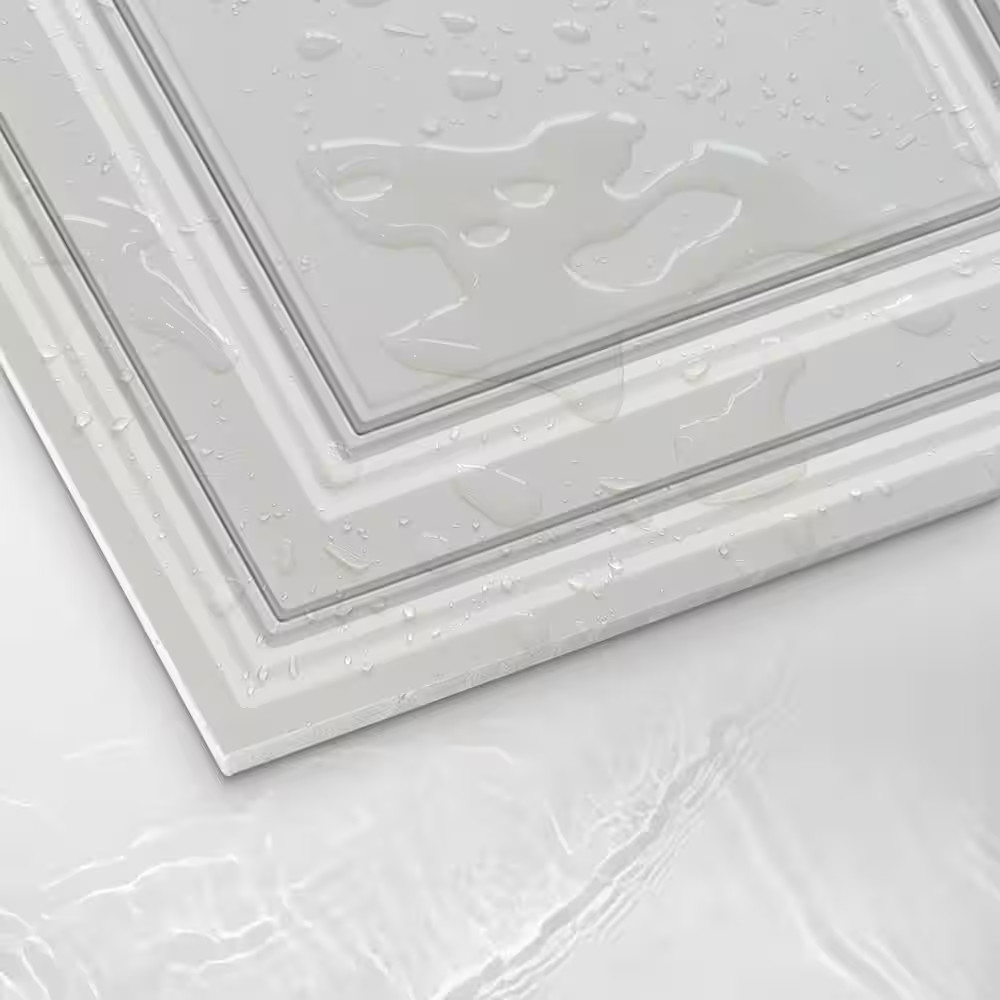 White 2 Ft. X 2 Ft. Decorative Smooth Ceiling Tile 48 (Sq. Ft. / Case) 12-Tiles