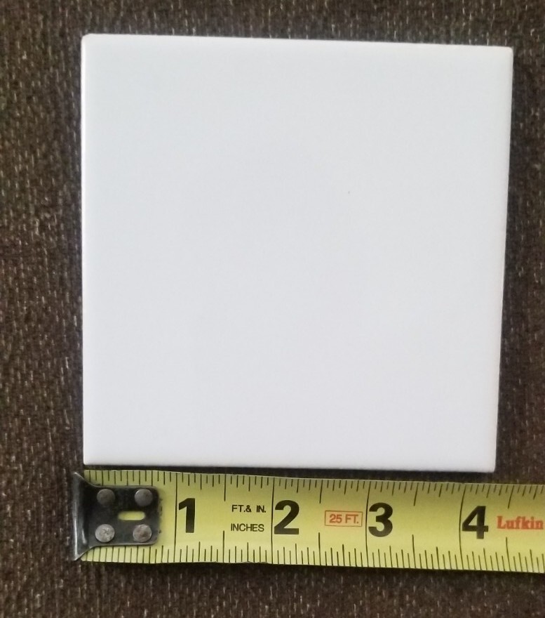 Vintage 4 1/4: US Ceramic USA Glossy Bright Snow White Tile