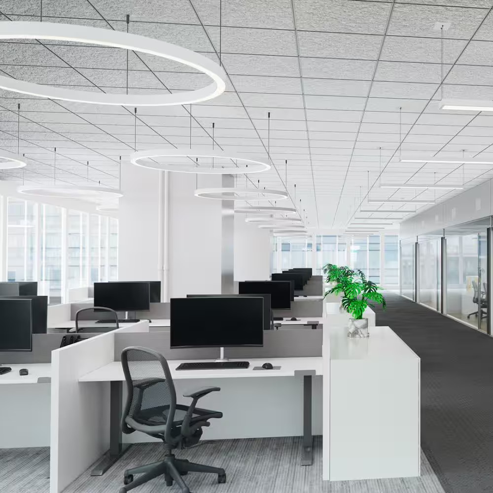 2 Ft. X 2 Ft. Glacier White Fineline Edge Lay-In Ceiling Tile, Case of 8 (32 Sq.