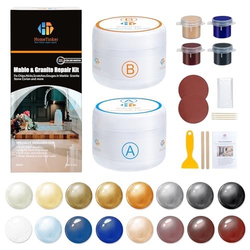 Premium Marble Granite Quartz Repair Kit for Chips, Cracks, Holes & Scratches