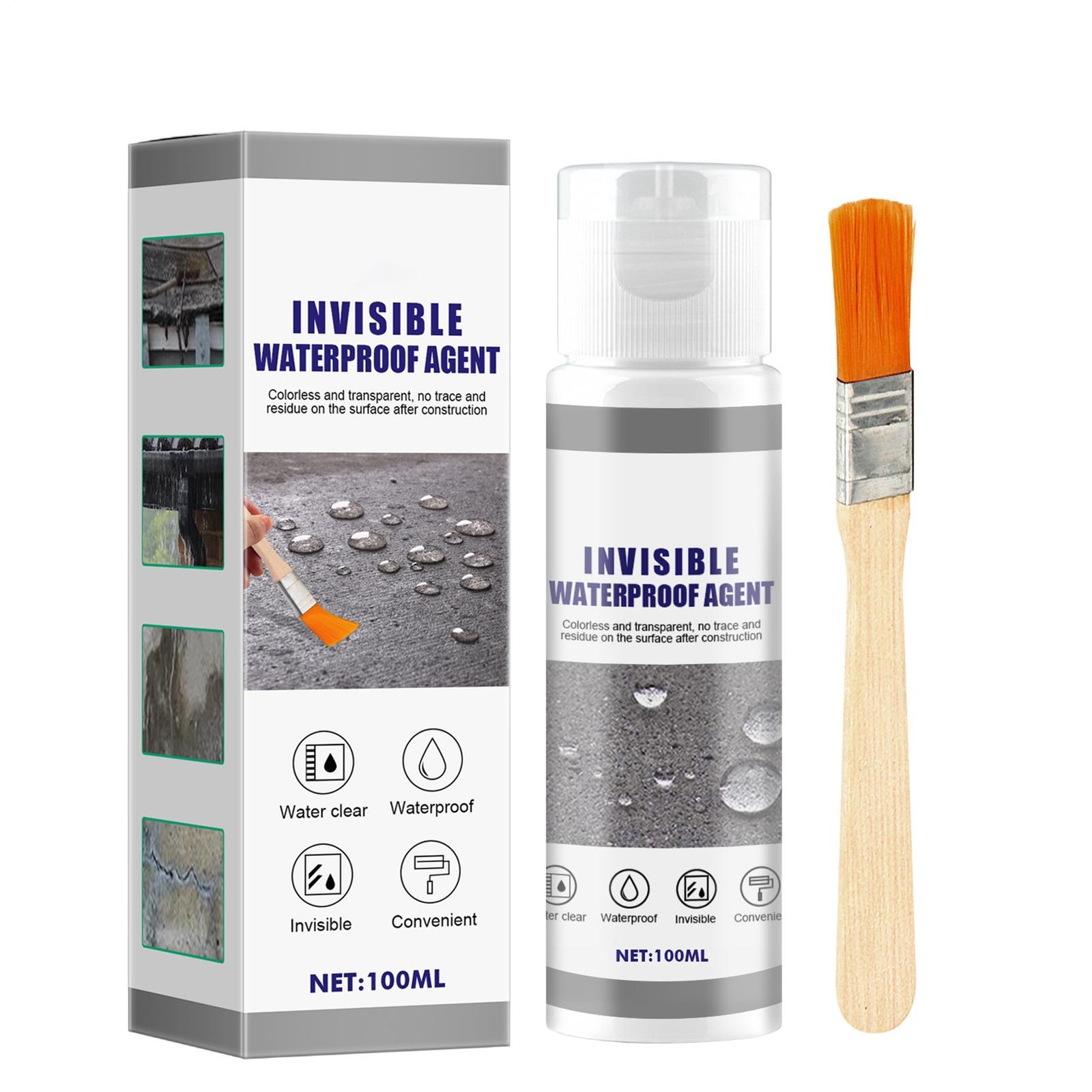 Invisible Waterproof Sealant Agent, Transparent Waterproof Coating Agent 100ml