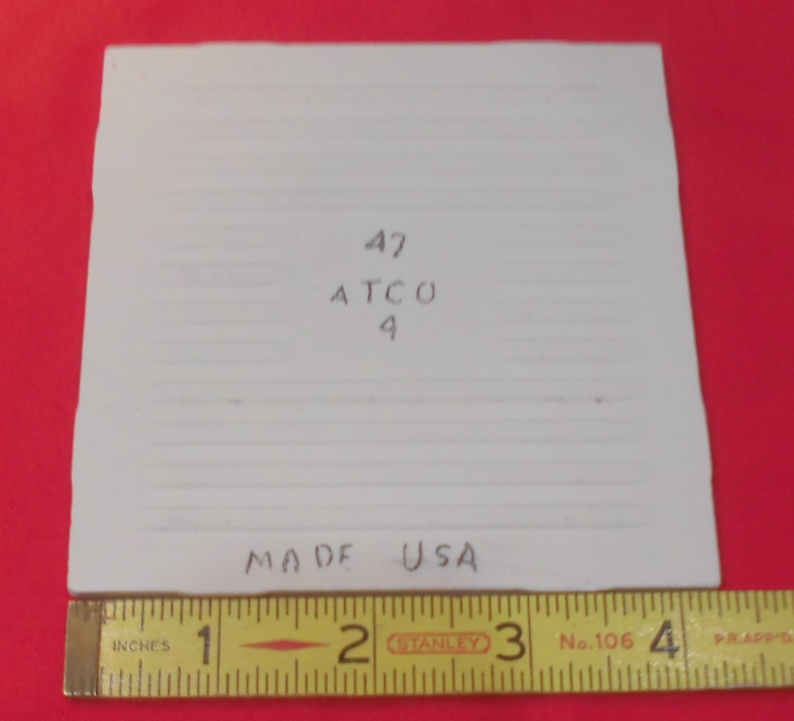 1 pc. *Gold Dust* 4-1/4″ Glossy Ceramic Tile: by A.T.C.O. white + gold specks