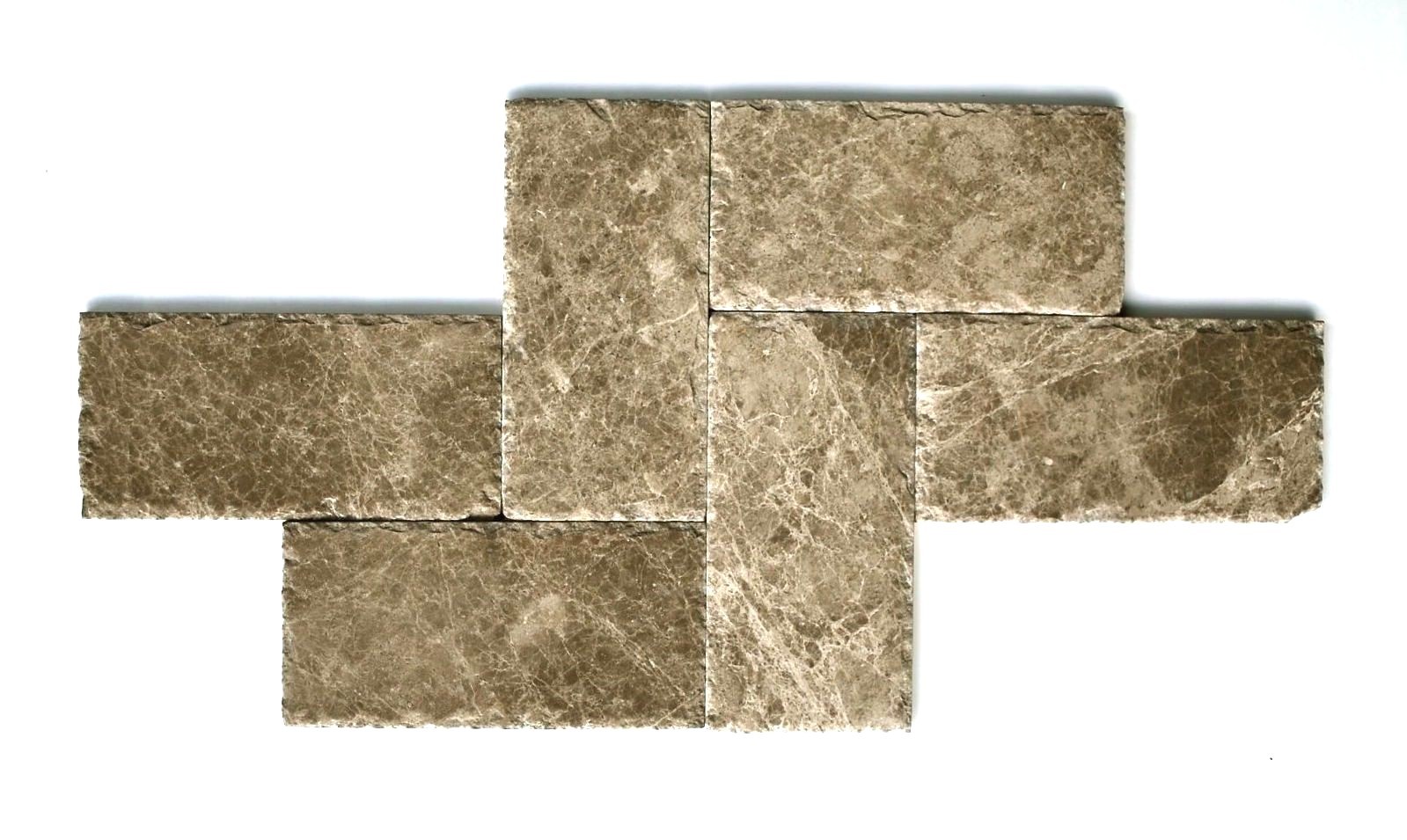 Emperador Light 4×8 Brushed Finish Chiseled Edge Marble Floor Backsplash Tile