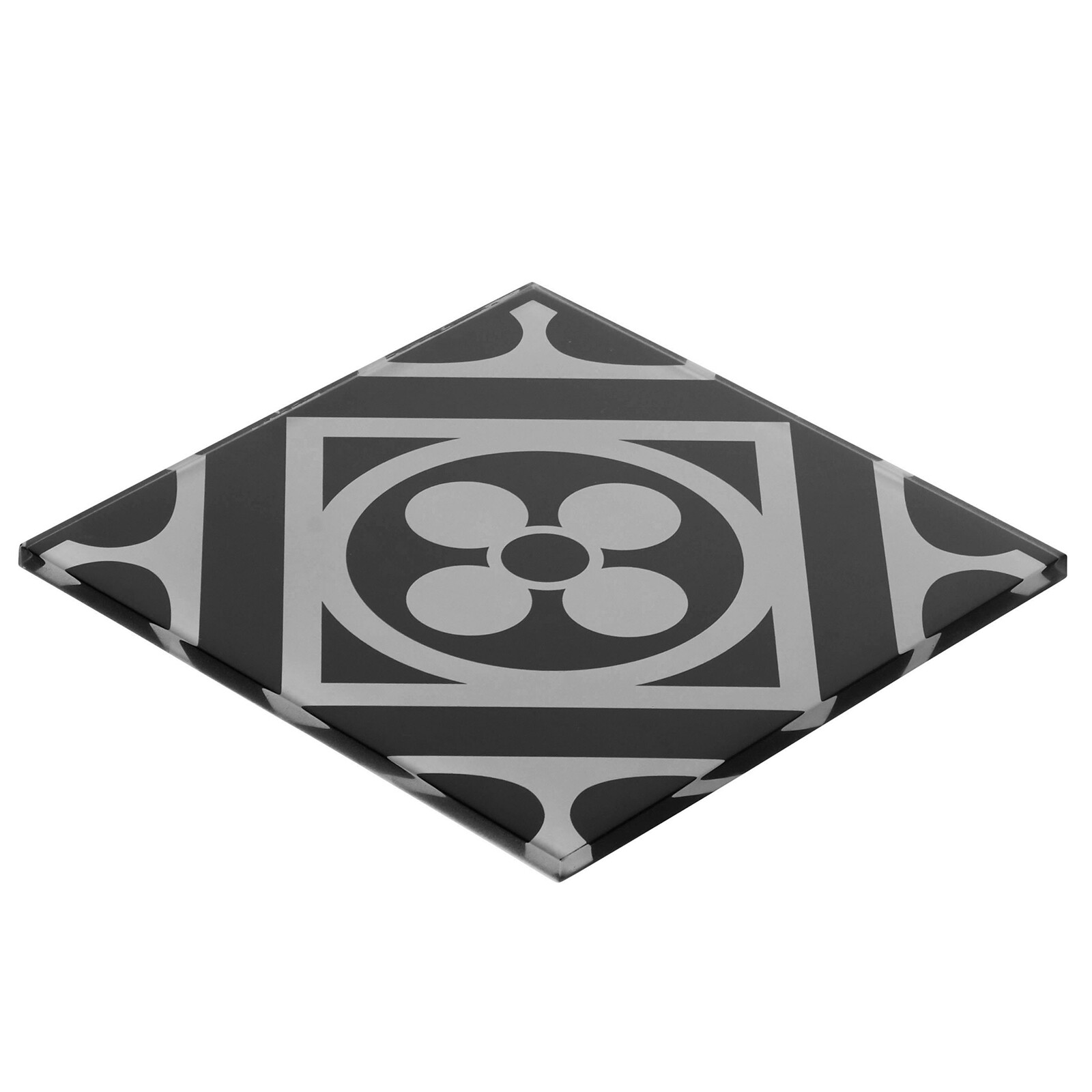 8” x 8” Black and White Moroccan Modern Glass Mosaic Tile Kitchen Backsplash