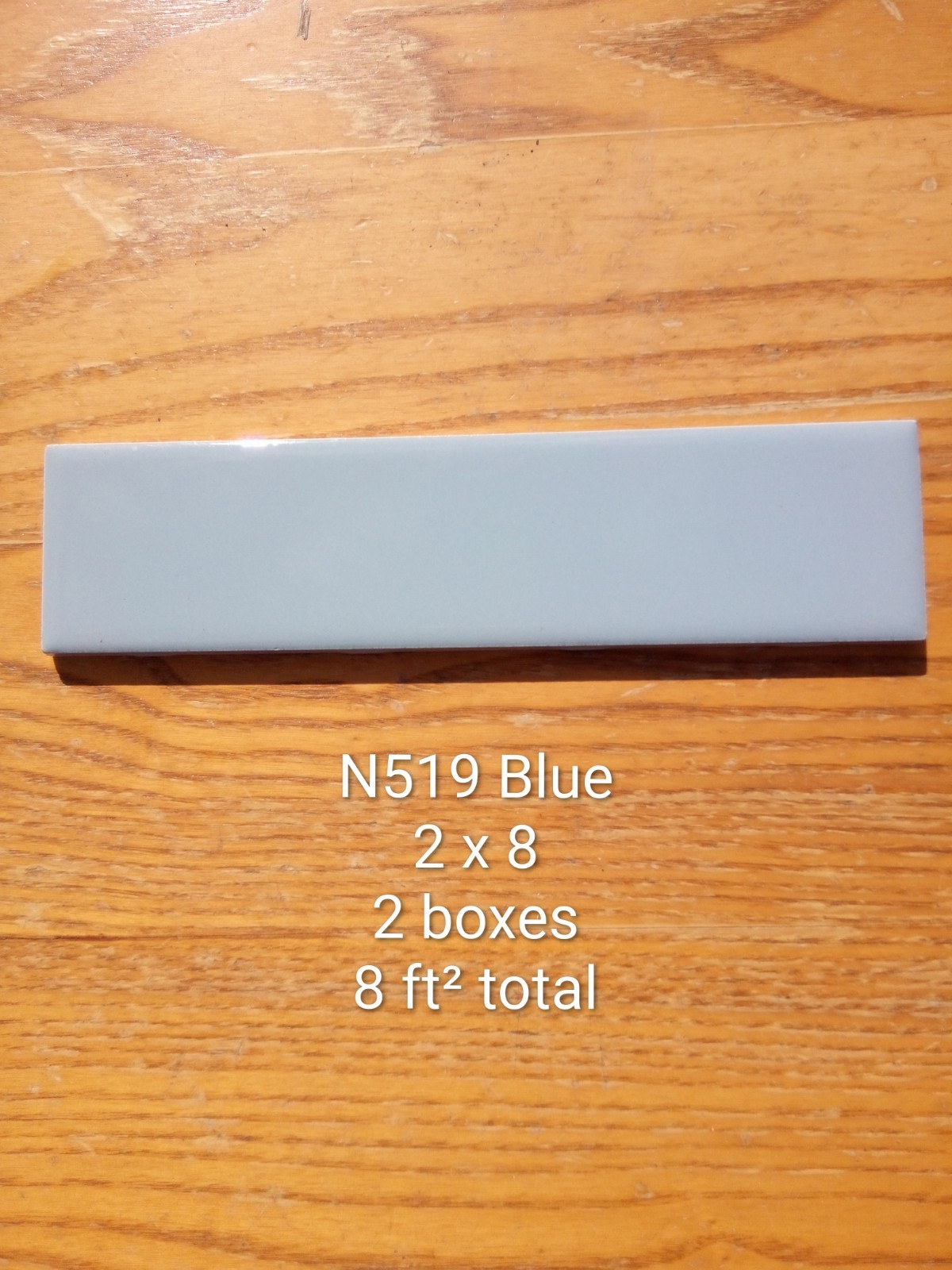 20 Tiles (2.5 ft²) – Matte Blue 8″ x 8″ Ceramic Subway Tile..Vintage/Retro