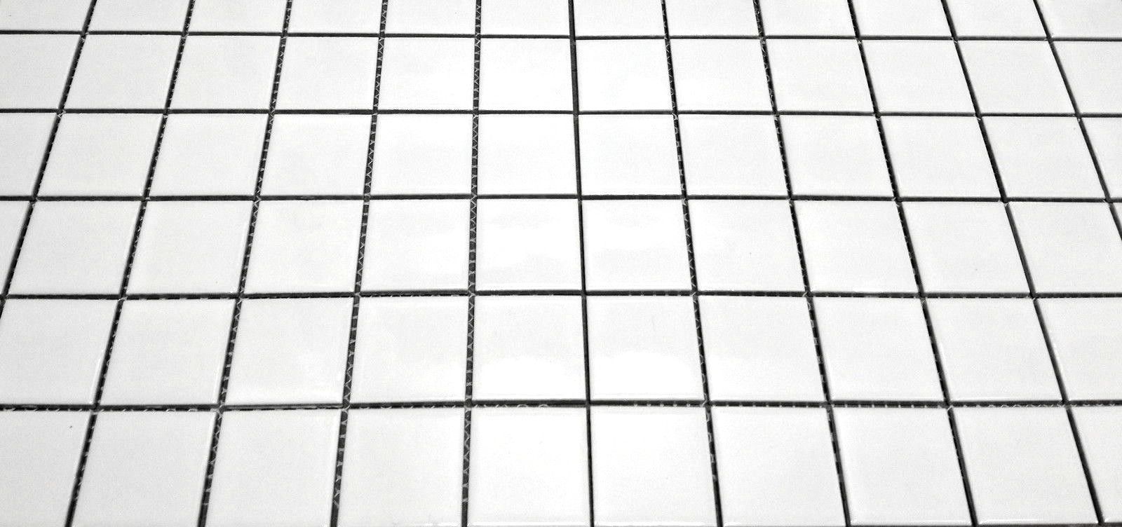 White 2×2 Shiny Porcelain Mosaic Tile Backsplash Wall Floor Kitchen (BOX OF 10)