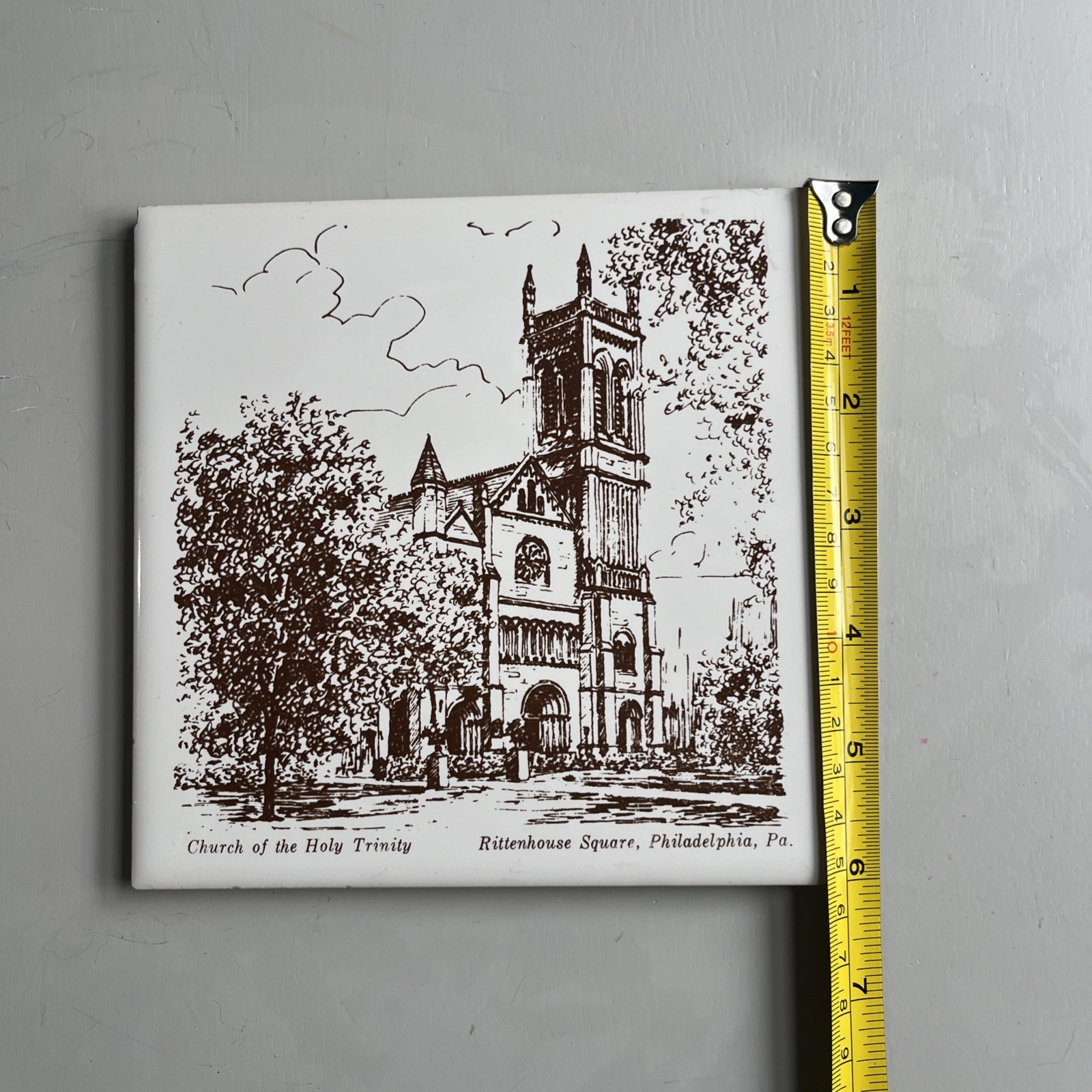 Decorative Ceramic Tile Cork Back Church Of The Holy Trinity Philadelphia, Pa