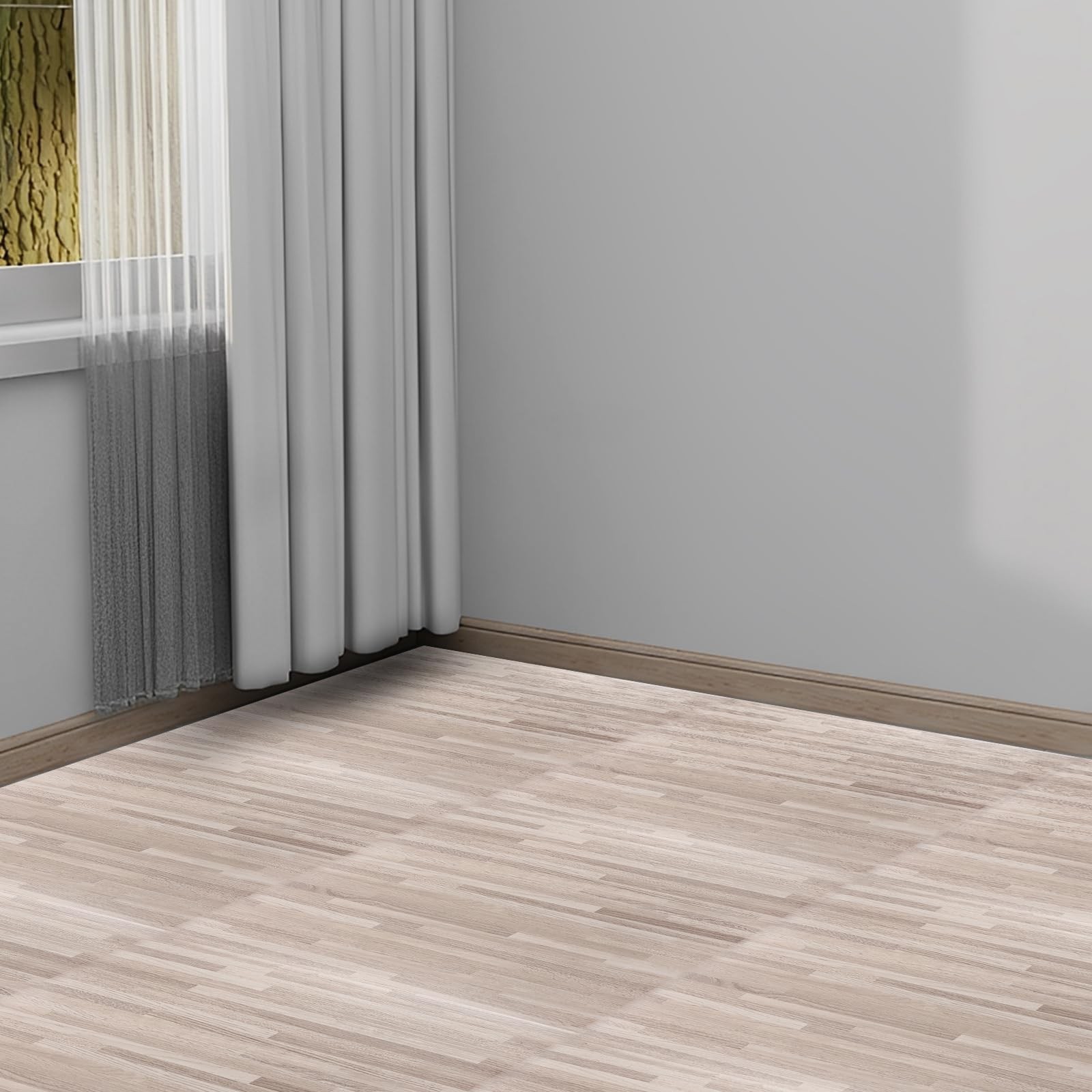 AKOLAFE 40 Sheet Vinyl Flooring 12×12 Peel and Stick Floor Tile Waterproof Cl…