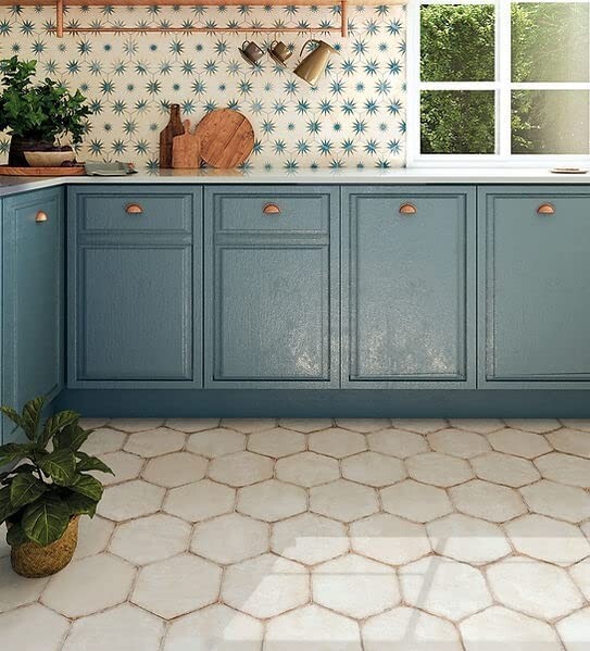 8X9 Lilya Hexagon European Hexagon Wall Floor Tile Indoor Outdoor (1 piece)