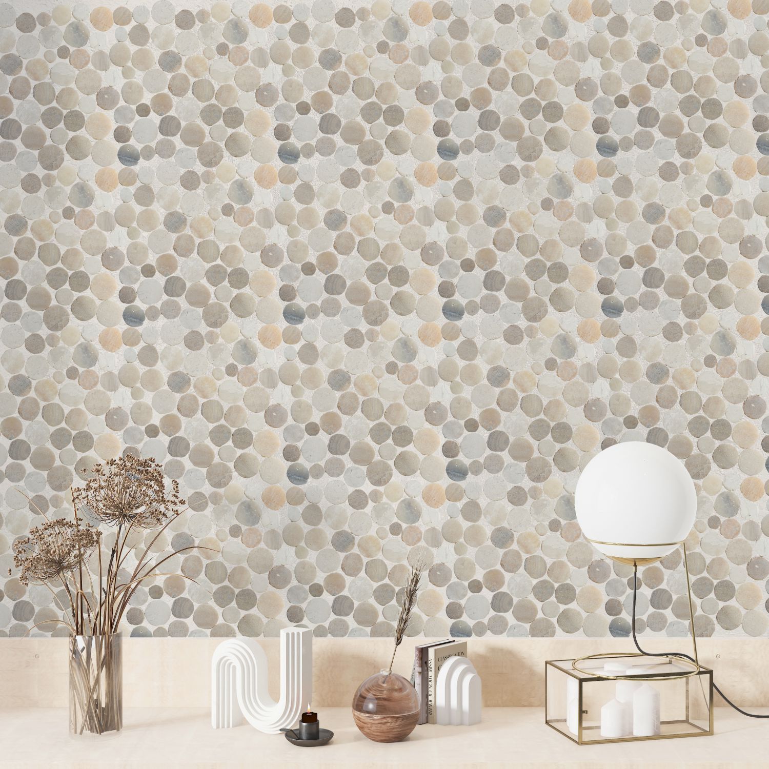 Sunset Round Mosaic Wall & Floor Tile ($12.6/SqFt)