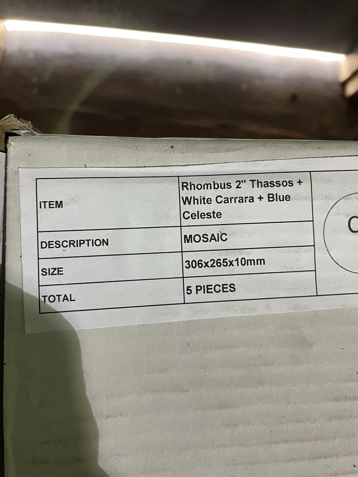 20 SF -Rhombus 2″ Thassos White Carrara Blue Celeste Polished Marble Tile Mosaic