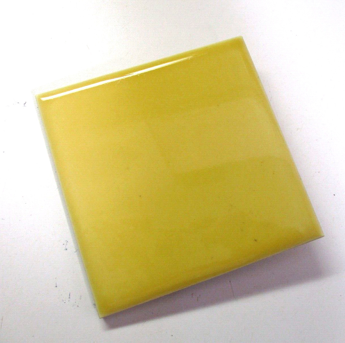 Mosaic USA 4-3/8″ Sq. Gloss Dark Mustard Yellow 1 Ceramic Wall Tile 1950 MCM Vtg