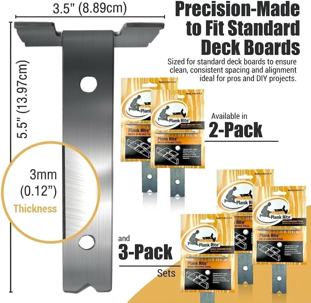 Steel Deck Spacing and Fastening Tool 3 Pack for Use with 5-1/2 Inch Deck Boa…