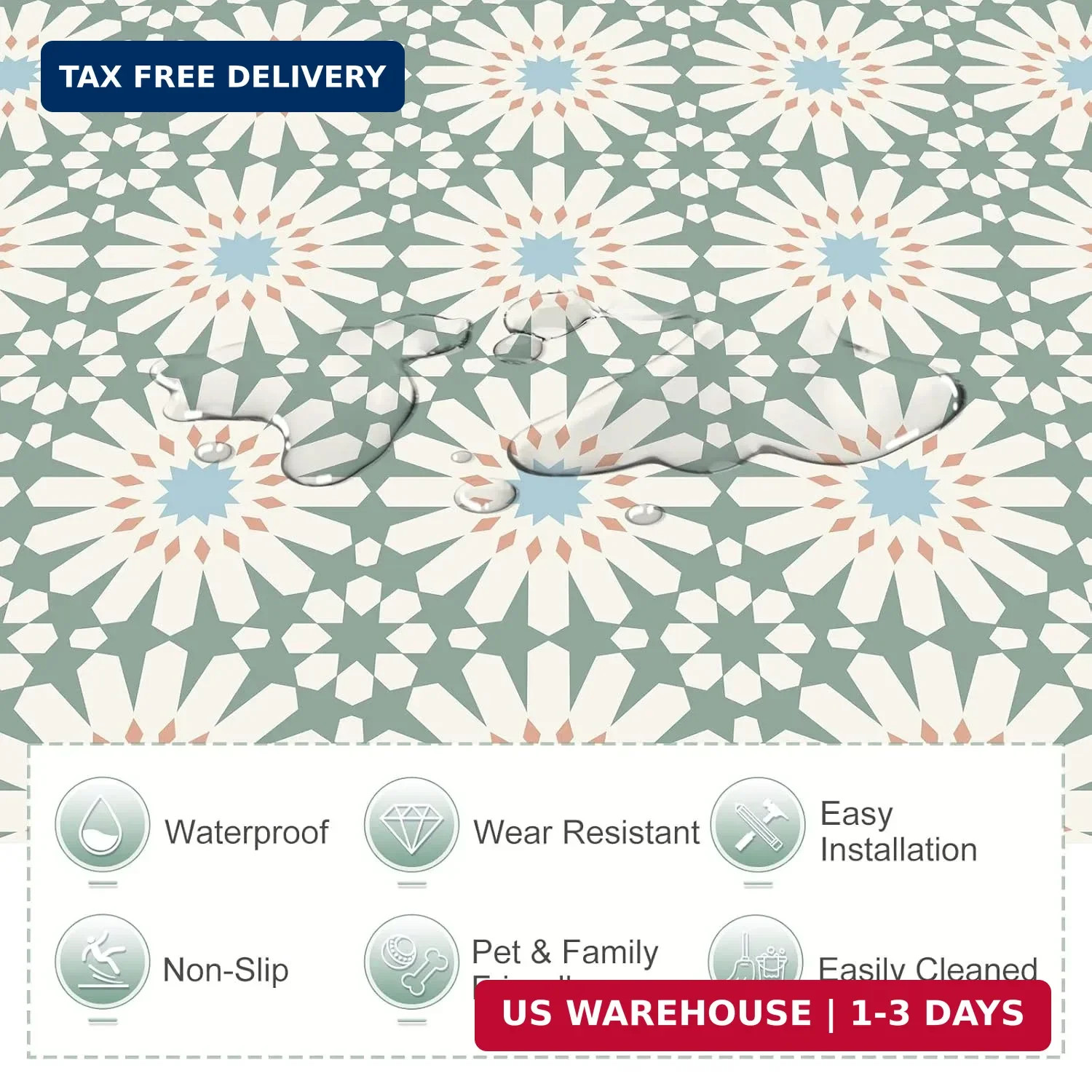 MORCART Peel and Stick Floor Tile, Self-Adhesive DIY Vinyl Flooring, Removable a