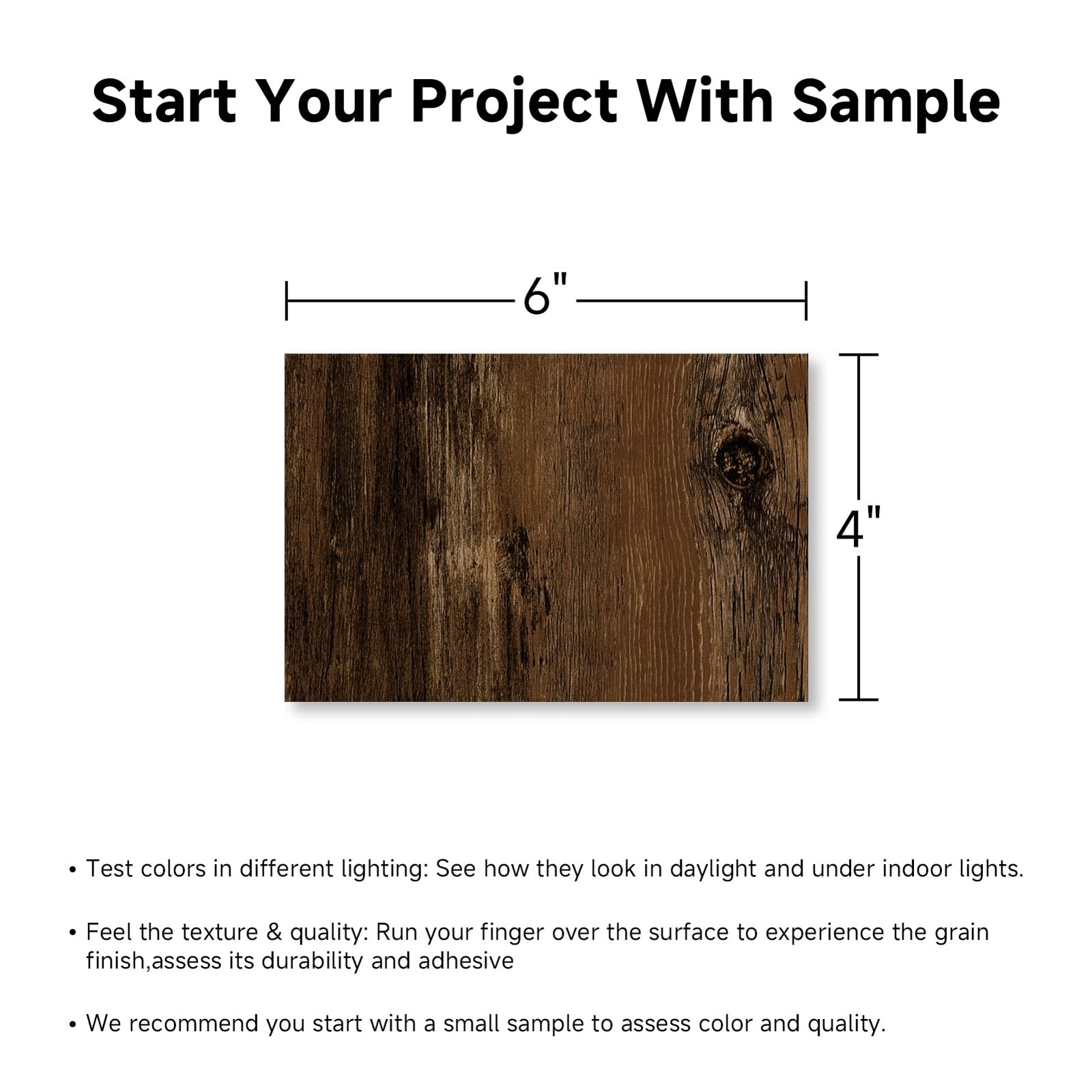 Peel and Stick Vinyl Flooring, 1 Piece Sample Wood-Effect, Rigid Core Easy DI…