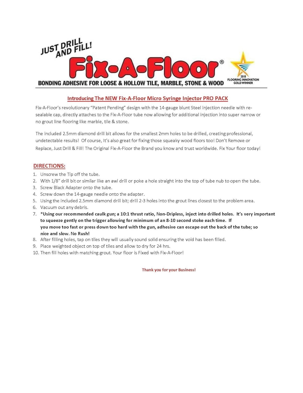The Original Loose Tile Repair Adhesive! Includes a Micro Syringe