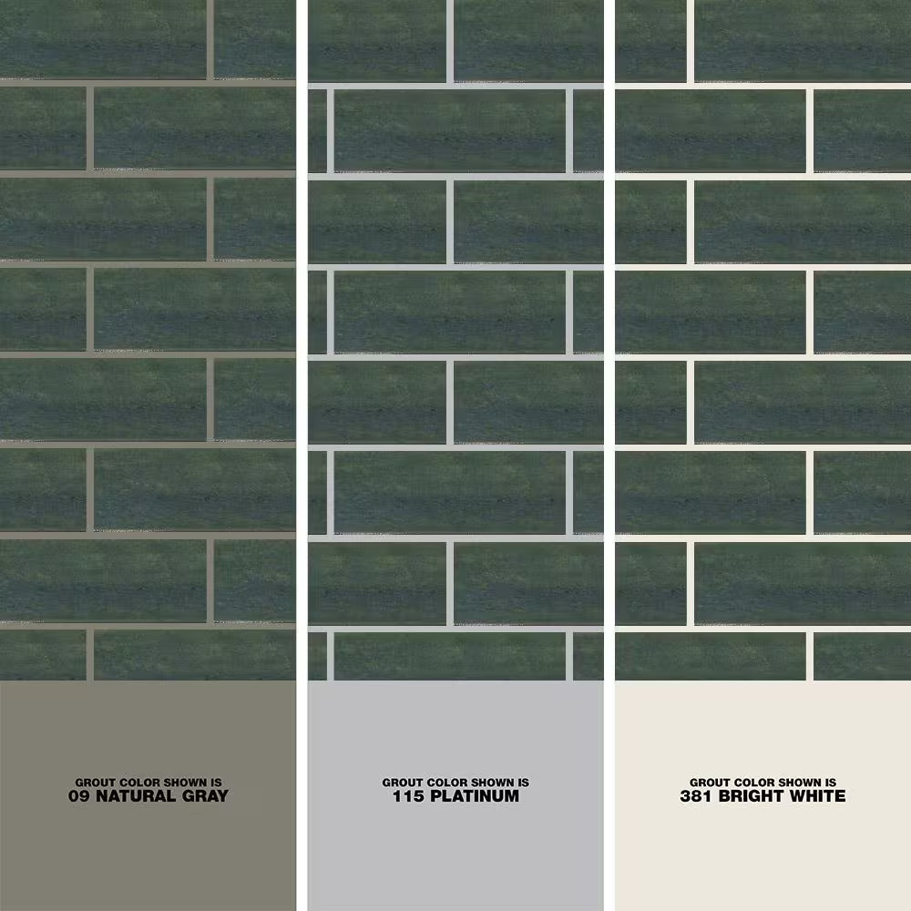 Typhoon Green 3 In. X 18 In. Subway Gloss Porcelain Wall and Floor Tile (10.76 S