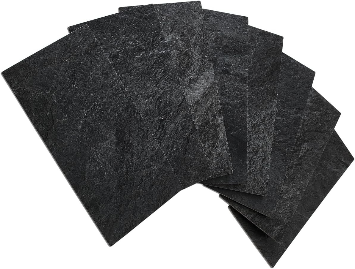 Piece Peel and Stick Backsplash Wall Tiles, 3″ x 6″ PVC Faux 75 pcs Black Slate