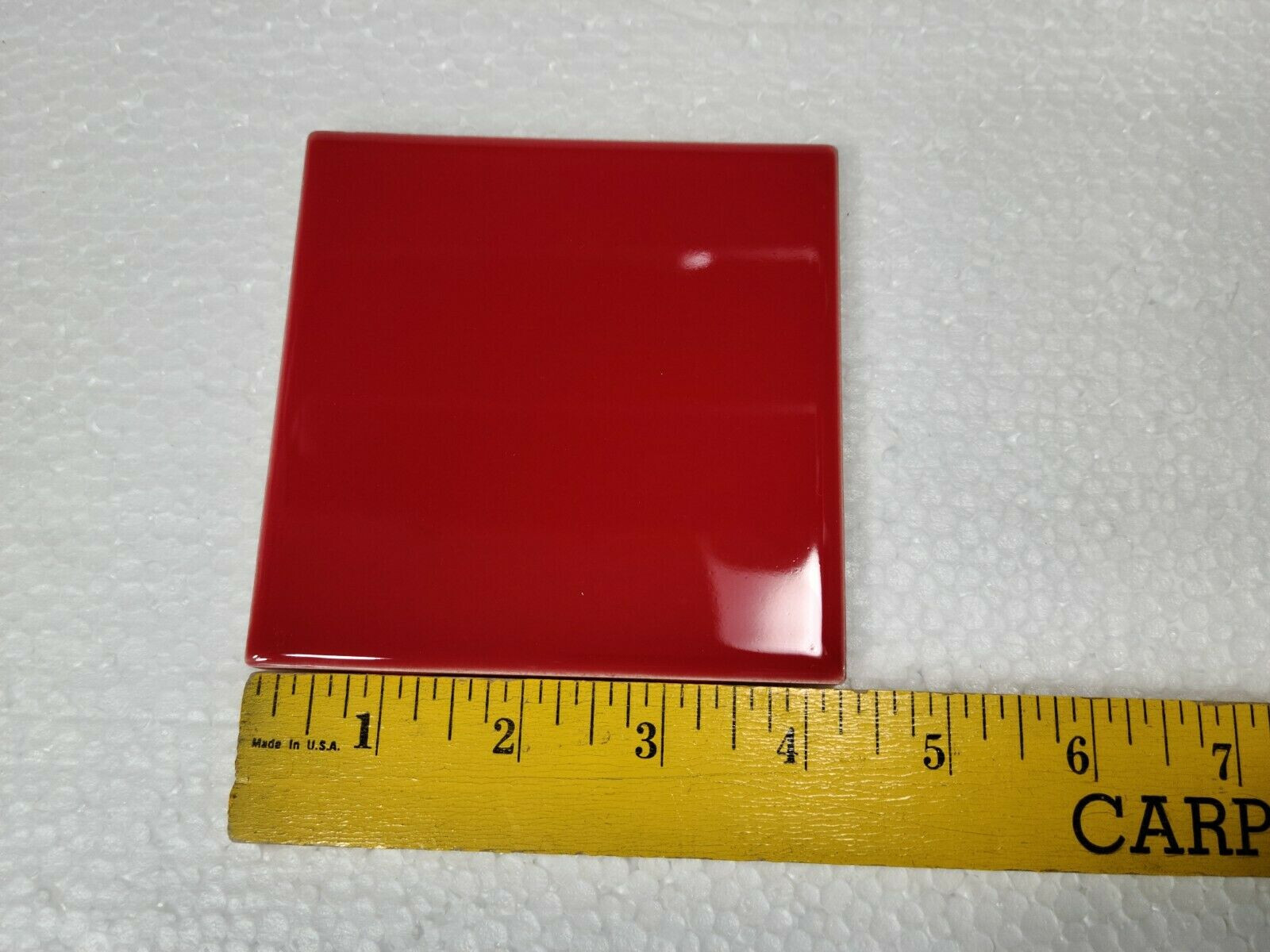 Candy Apple Red Ceramic Tile 4.25 in Subway Subway Square Mid Century Modern