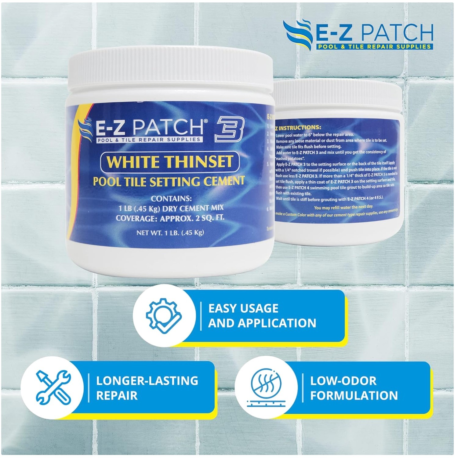 Waterproof Pool Tile Adhesive – 16 oz Container