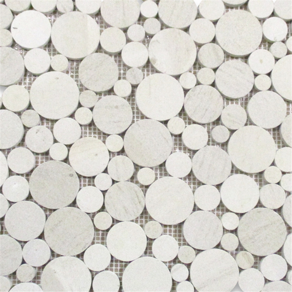 H92XH Golden Beach Moleanos Beige Limestone Bubble Round Mosaic Tile Honed
