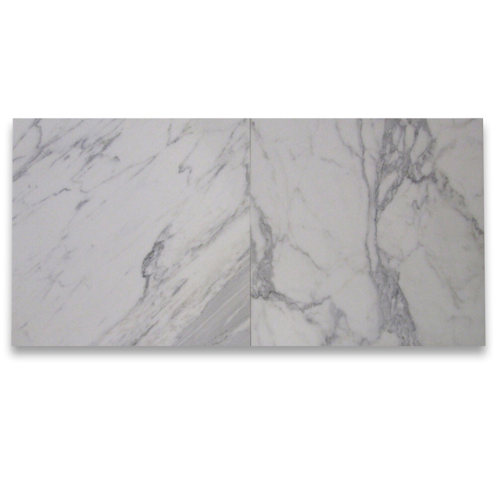 L46H Italian Statuary White Statuario Marble 24×24 Wall Floor Tile Honed
