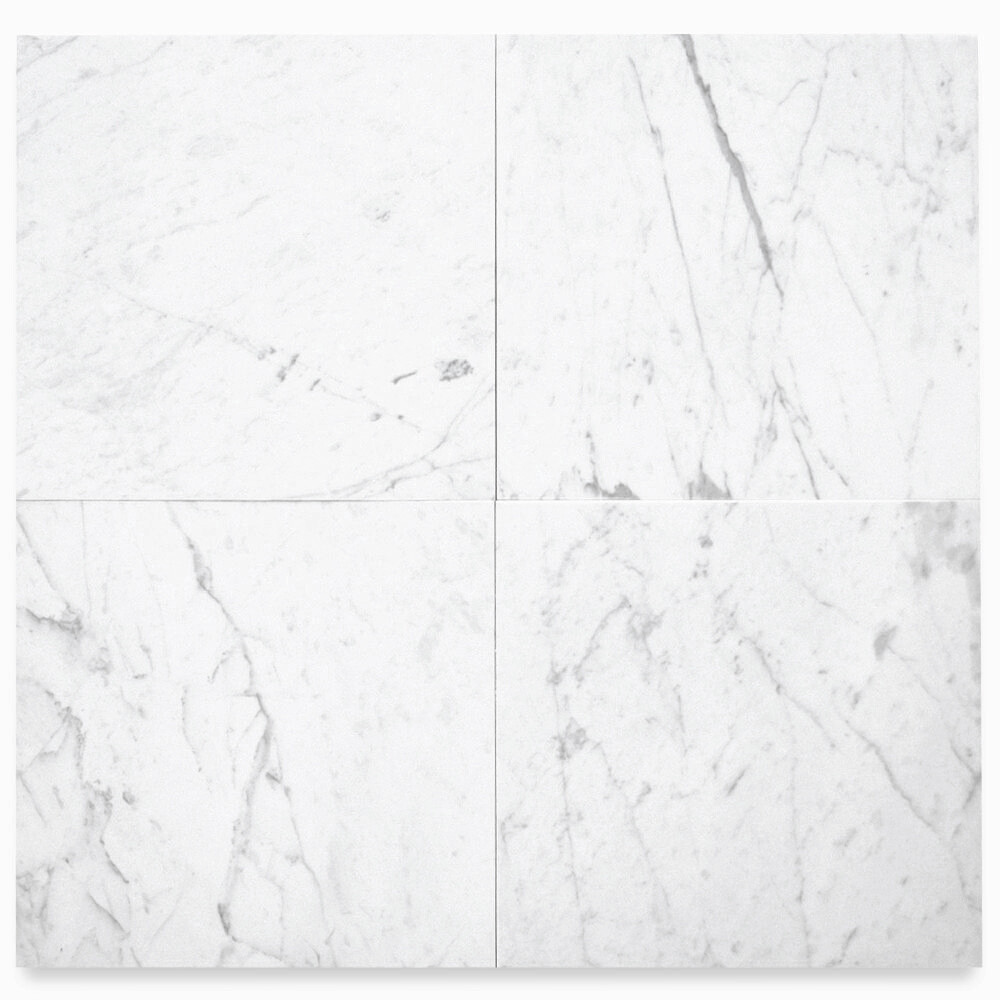 C45P 18×18 Carrara Venato Bianco Carrera White Marble Floor Tile Polished