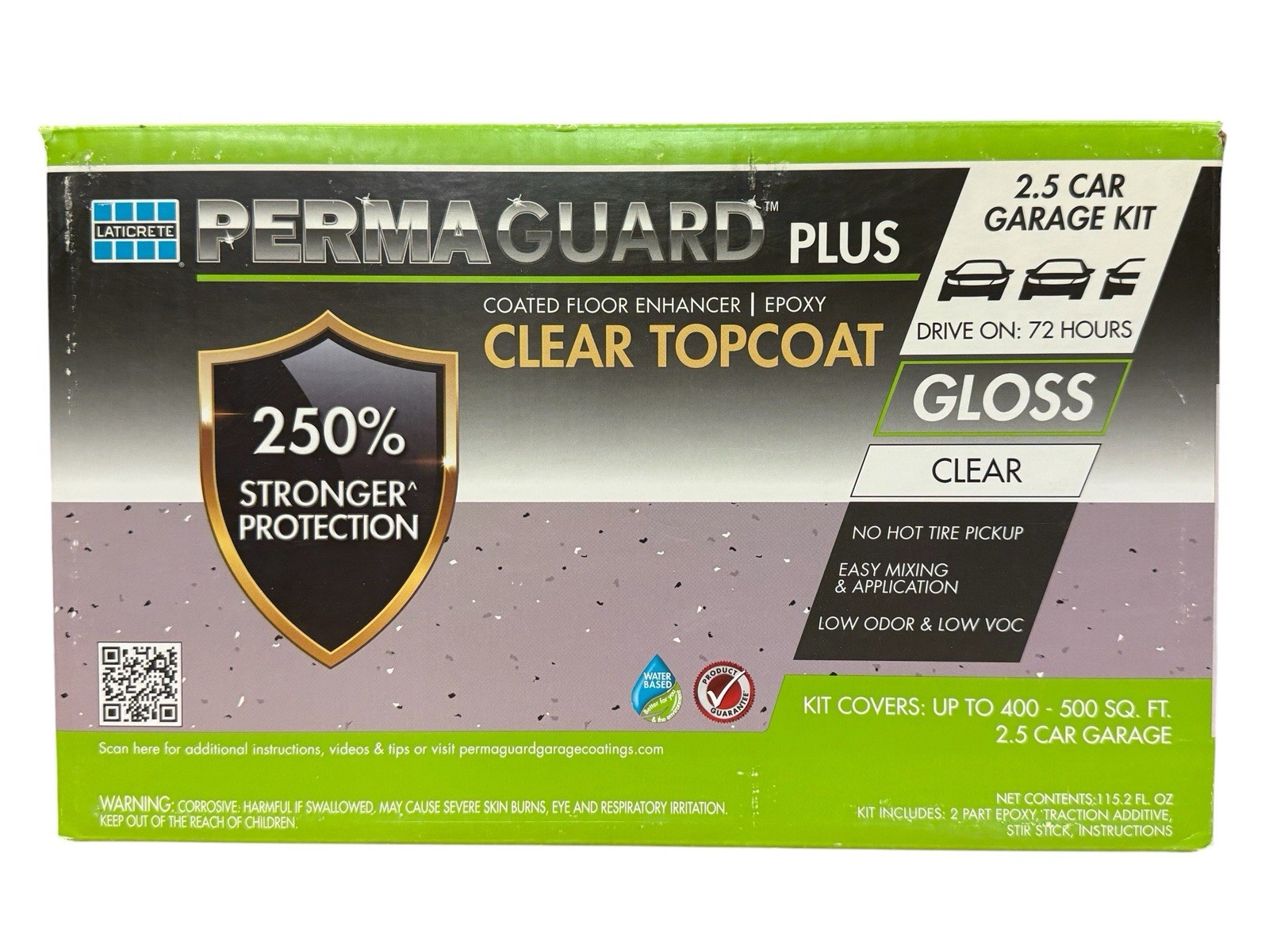 Garage Floor Epoxy Clear Topcoat Kit Gloss 400-500 Sq Ft PermaGuard Plus NEW