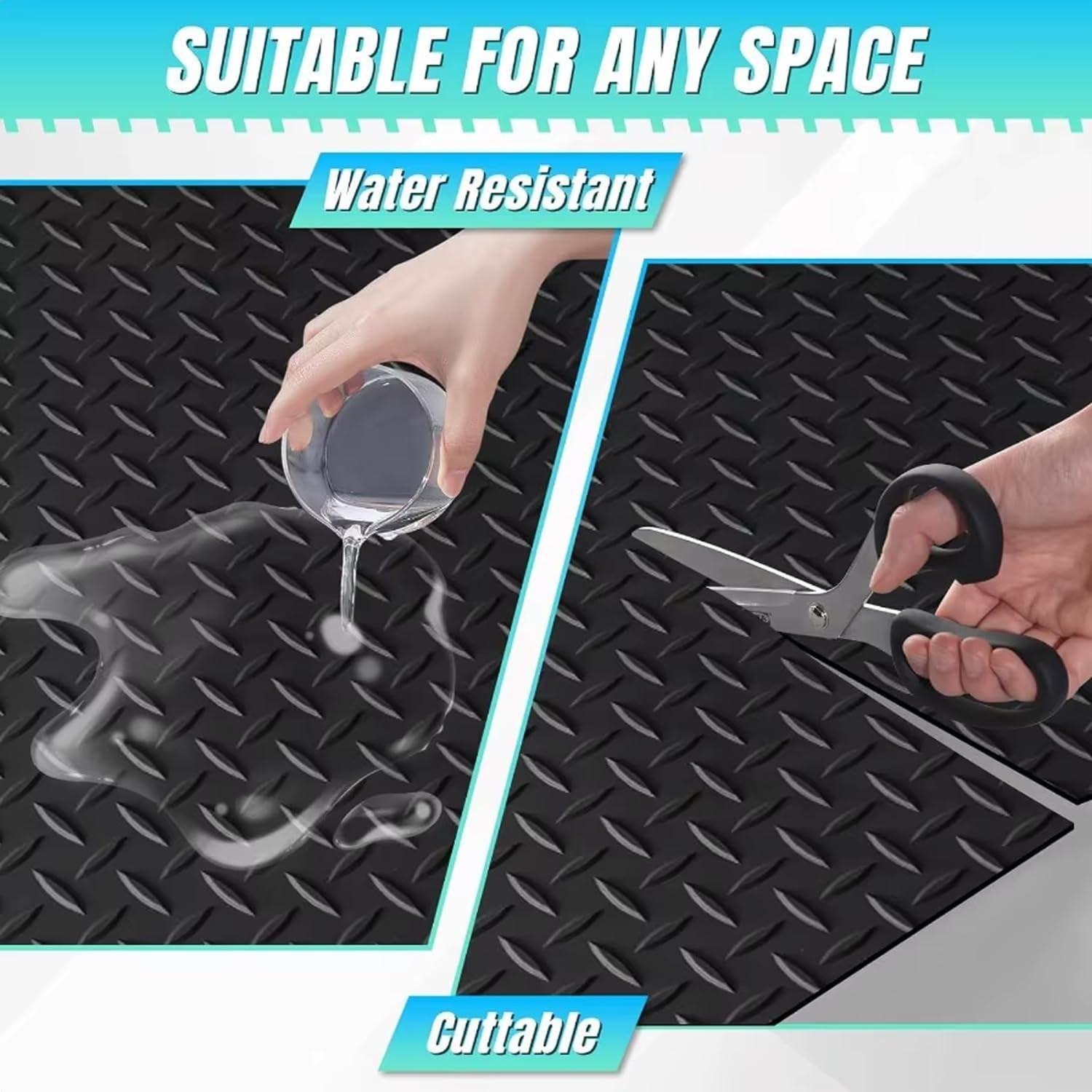 Durable 4×8 FT Rubber Flooring Roll – Easy Clean Waterproof Anti-Slip Material