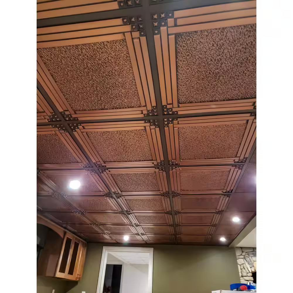 Genoa 2 Ft. X 2 Ft. Lay-In or Glue-Up Ceiling Tile in Antique Copper (40 Sq. Ft.