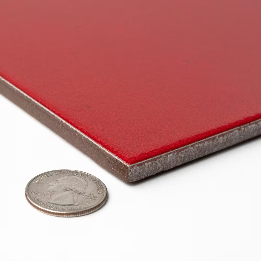Monocolor Premium Rojo Volcan 7-7/8 In. X 7-7/8 In. Ceramic Floor and Wall Tile