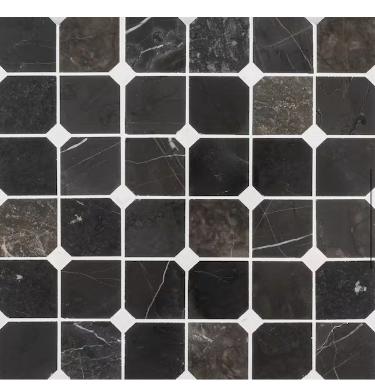 Fortune Black 11.625 in. x 11.625 in. Polished Black/White 39 Pieces MSRP $500+