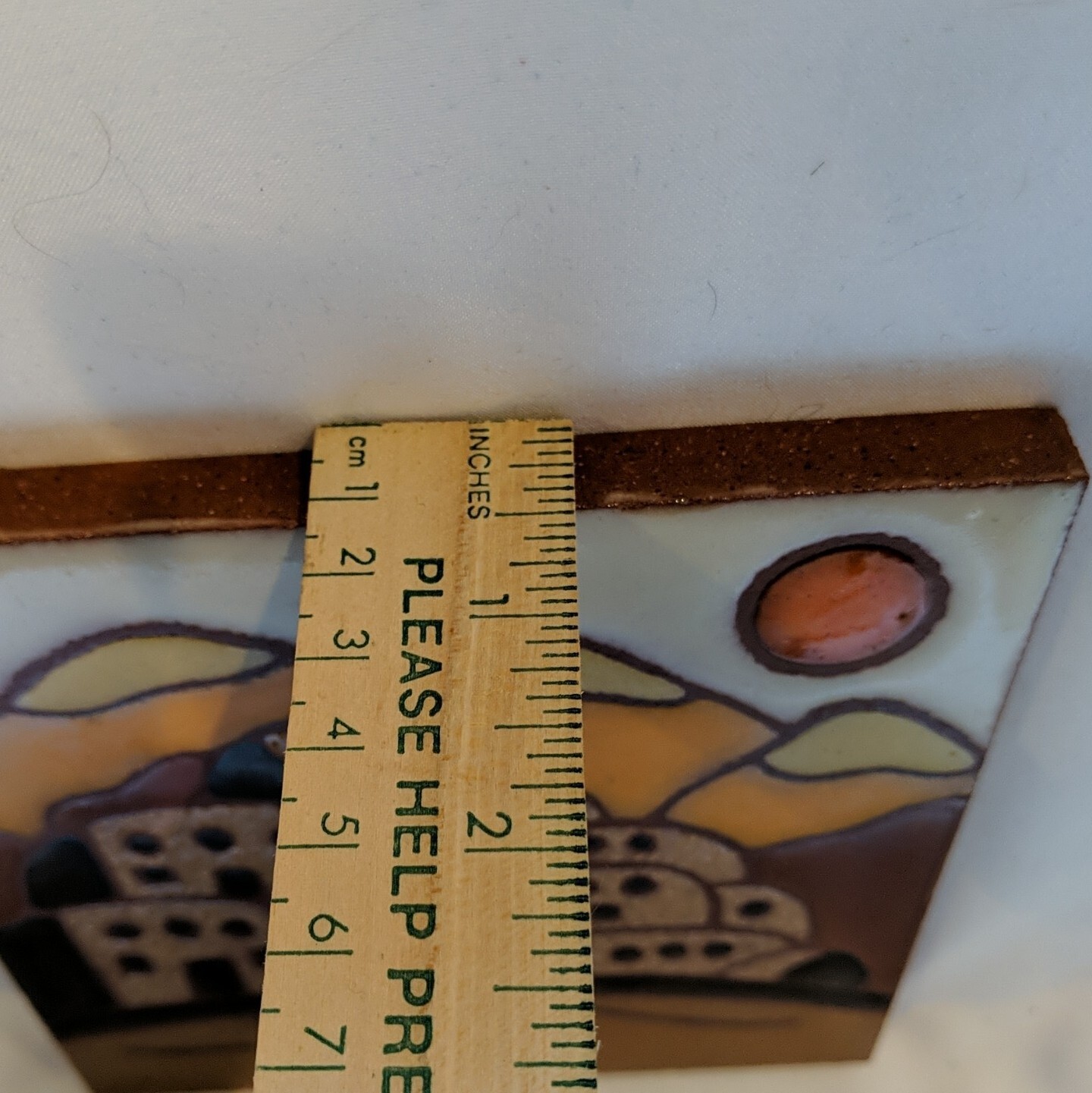Vintage Pueblo Sunset 6″ Tile American Olean Quarry Co Gold Brown Heavy Thick