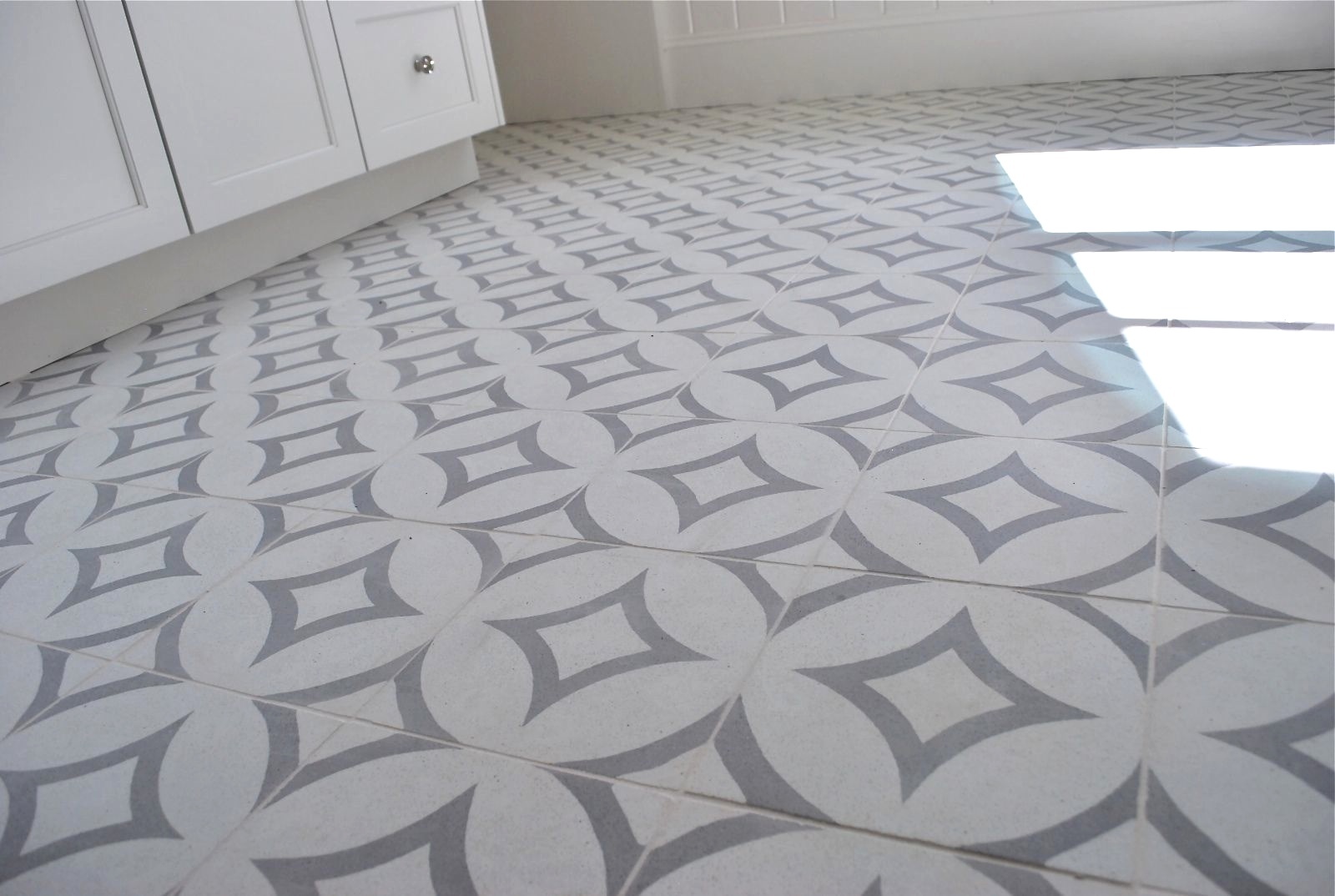 8×8 Luna Gray Geometric Encaustic Cement Tile Floor Wall Kitchen Bath(BOX OF 5)