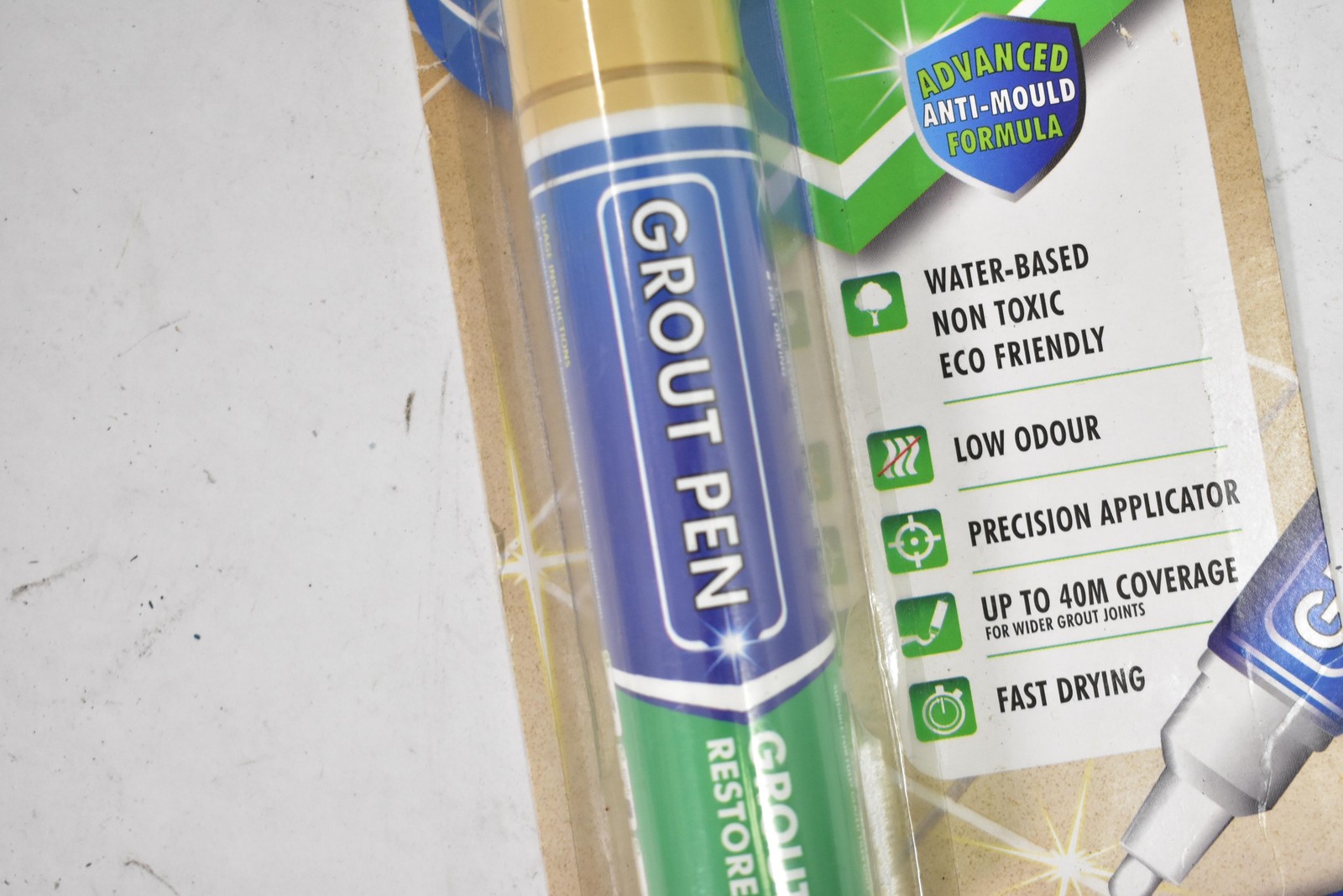 Grout Pen 15mm Advanced Anti-Mould Tile Marker 20ml Bathroom Kitchen Grout